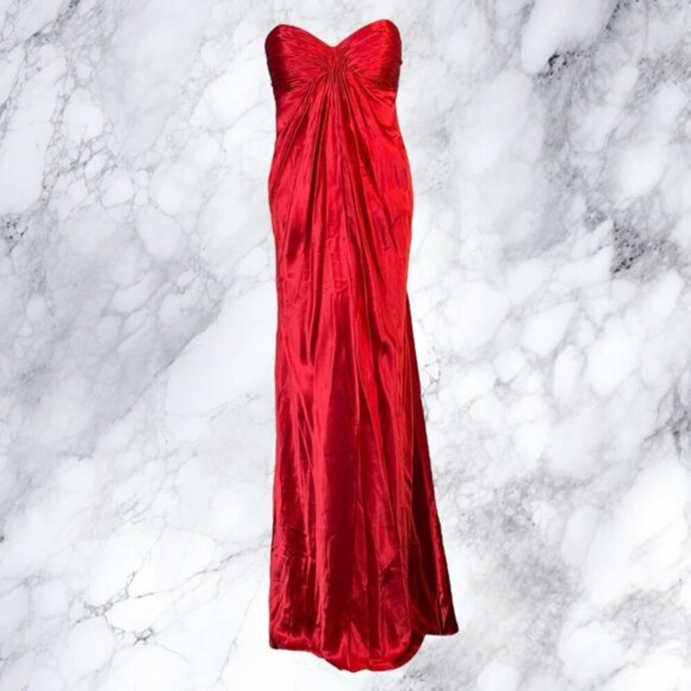 Laundry by Shelli Segal Strapless Silk Charmeuse Gown
